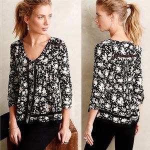 Anthropologie Maeve Lilly Floral Peasant Blouse